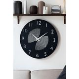 LUPOKRAFT Dekoratif Bohem Ahşap Aludra Duvar Saati 48 Cm SİYAH 48 x 48