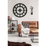 LUPOKRAFT Dekoratif Duvar Saati 48x48 cm + Vazo Tablo SİYAH 48 x 48