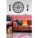 LUPOKRAFT Dekoratif Duvar Saati 48x48cm Vazo Tablo SİYAH 48 x 48