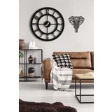 LUPOKRAFT Dekoratif Duvar Saati 50x50cm + Hello Tablo SİYAH 48 x 48