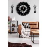 LUPOKRAFT Dekoratif Duvar Saati 50x50cm + Vazo Tablo 187VAZOSİYAH 48 x 48