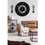 LUPOKRAFT Dekoratif Duvar Saati 50x50cm + Vazo Tablo 188VAZO 48 x 48