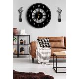 LUPOKRAFT Dekoratif Duvar Saati 50x50cm + Vazo Tablo SİYAH185 48 x 48