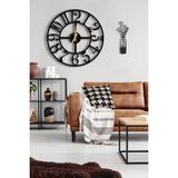 Lupokraft Dekoratif Duvar Saati 50X50CM + Vazo Tablo - Siyah