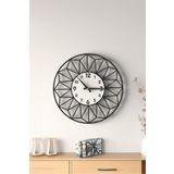 LUPOKRAFT Dekoratif Yeni Modern Adhara Beyaz Ahşap Duvar Saati - 48x48cm - 2 Adet Vazo Tablo Hediye BEYAZ 48 x 48