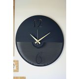 LUPOKRAFT Dekoratif Yeni Modern Alnasl Ahşap Duvar Saati 48 cm SİYAH 48 x 48