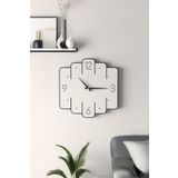 LUPOKRAFT Dekoratif Yeni Modern Avior Beyaz Ahşap Duvar Saati - 48cm - 2 Adet Vazo Tablo Hediye BEYAZ 48 x 48