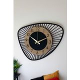 LUPOKRAFT Dekoratif Yeni Modern Bellatrix Meşe Ahşap Duvar Saati 48 cm SİYAH-MEŞE48 48 x 48