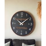 LUPOKRAFT Dekoratif Yeni Modern Castor Yesterday Now Tomorrow Ahşap Duvar Saati 48cm