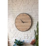 LUPOKRAFT Dekoratif Yeni Modern Celaeno Ahşap Duvar Saati 48x48 cm SİYAHMEŞE 48 x 48