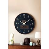 LUPOKRAFT Dekoratif Yeni Modern Electra Gold Aynalı Ahşap Duvar Saati 48cm SİYAH 48 x 48