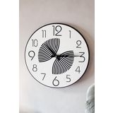 LUPOKRAFT Dekoratif Yeni Modern Markab Ahşap Duvar Saati 48 cm SİYAHBEYAZ 48 x 48