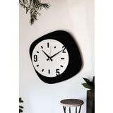 LUPOKRAFT Dekoratif Yeni Modern Merak Ahşap Duvar Saati 48 Cm SİYAH 48 x 48