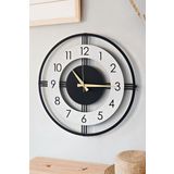 LUPOKRAFT Dekoratif Yeni Modern Mintaka Metal Mat Siyah Duvar Saati 48cm (Metal Siyah)