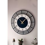 LUPOKRAFT Dekoratif Yeni Modern Nunki Ahşap Duvar Saati 48 cm Siyah 48 x 48