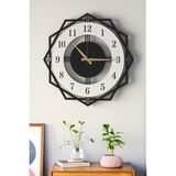 Lupokraft Ev Hediyesi Modern Dekoratif Duvar Saati Siyah Beyaz Duvar Dekoru Antre Salon Mutfak Oturma Odası - 48 x 48 cm