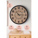 LUPOKRAFT Modern Dekoratif Duvar Saati - 48 cm Sessiz Akar Mekanizma - Minimalist Tasarım 8 mm Ahşap