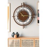 LUPOKRAFT Şık ve Modern Duvar Saati - 48cm Büyük Boy, 3 Farklı Renk Seçeneği - Ceviz - Beyaz