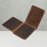 Luqa Leather %100 Hakiki Deri El Yapımı Erkek Cüzdanı | Minimalist Tasarım | Kartlık | Kahverengi - Kahverengi-34614