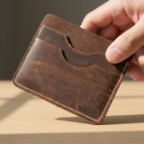 Luqa Leather El Yapımı Hakiki Deri 5 Bölmeli Slim Kartlık Cüzdan Kahverengi - Unisex Kredi Kartı ve Kimlik Cüzdanı - Kahverengi-34614