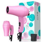 LURA Taşınabilir seyahat saç kurutma makinesi, mini hafif, çift voltajlı fön makinesi, 1200 W, katlanır saplı, tek yoğunlaştırıcılı