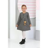 Lusana 3019 3-7 Yaş Ayıcık Oyuncak Detaylı Kışlık Elbise - Siyah
