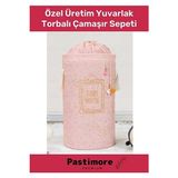 Lusenne Çamaşır Sepeti: Yumuşak Kumaşlı Yuvarlak Bebek ve Çocuk Odası Sepeti