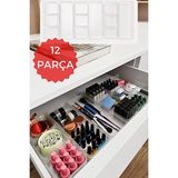 Lusenne Makyaj & Takı Organizeri: 12 Parçalı Çekmeceli Makyaj ve Takı Organizer Seti