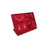 Lusenne Makyaj & Takı Organizeri: Kırmızı Keten Kumaş Takı Standı, Sidney Model, 34/24 cm