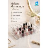 Lusenne Makyaj & Takı Organizeri: Oje ve Kozmetik Düzenleyici, Şeffaf Plastik, 22X13X6 cm Boyutlarında