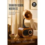 Lusenne Nostaljik Radyo: Mini Retro Ahşap Gramafon ve Bluetooth Müzik Kutusu