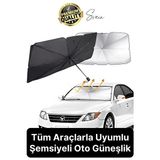 Lusenne Oto Güneşlik Perde: Büyük Boy Titanyum Ön Cam Güneşlik Şemsiye - Geçirmez ve Dayanıklı