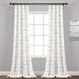 Lush Decor Ombre Çizgili İplik Boyalı Pamuk Pencere Perdeleri Panel Çifti, 101,6 cm G x 274,3 cm L, Sarı ve Gri