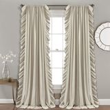 Lush Decor Reyna Wheat Pencere Perdesi Panel Seti, Yaşama için, Yemek Odası, Yatak Odası (Çift) için, 95 inç x 54 inç, 95 inç x 54 inç,