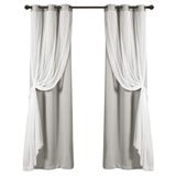 Lush Decor Yalıtımlı Karartma Astarlı Şeffaf Halkalı Panel, Oda Karartma Pencere Perdesi Seti (Çift), 274 cm x 96 cm, Açık Gri, 274 cm U