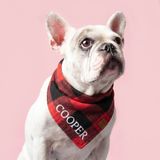 Lusi Doog İsme Özel Köpek Bandana İsimli Köpek Fular Kişiselleştirilebilir Bandana (Yünlü Ekoseli) I Küçük, Orta ve Büyük Irk I Desen Seçenekli