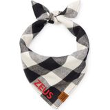 Lusi Doog Isme Özel Köpek Bandana Isimli Köpek Fular Kişiselleştirilebilir Köpek Bandanası (Yünlü Ekoseli) - Beyaz
