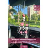 lusidadesign Pembe Çiçek Tasarımlı Kişiye Özel Dikiz Aynası Süsü Hediye Kutulu Araba Süsü