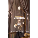 LusnikaStore Beşik Dönencesi ( Müziksiz) Beşik Yanı Süsü Bebek Odası Dekorasyon Montessori Natural Anne