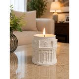 Lusora Design Avrupa Mimari Dekoratif Mum Koleksiyonu, Vanilya Kokulu Mum, 1 Adet, 8x8 cm - Atina
