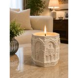 Lusora Design Avrupa Mimari Dekoratif Mum Koleksiyonu, Vanilya Kokulu Mum, 1 Adet, 8x8 cm - Roma