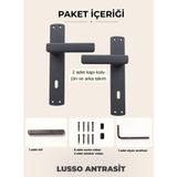Lusso Antrasit Aynalı Kapı Kolu Lüks Oda Kapı Kolu