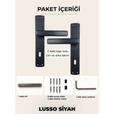 Lusso Siyah Aynalı Kapı Kolu Lüks Oda Kapı Kolu
