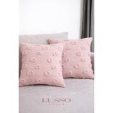 lusso stile Dekoratif Lux Saçaklı Ponpon Pudra 2li Kırlent 40x40