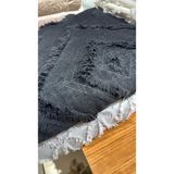 Lusso Stile Iskandinav Çift Kişilik Yatak Örtüsü Antrasit 250X260 ve 2 Adet Yastık Kılıfı - 250 x 260 cm - Siyah