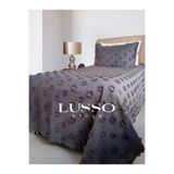 lusso stile Ponpon Desen Füme Tek Kişilik Yatak Örtüsü 175x245