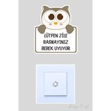 Lütfen Zile Basmayınız Sevimli Kuş Sticker Kapı Zili Etiketi