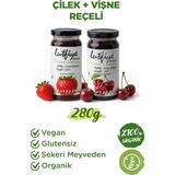 Lutfiye Organik 2’li Reçel Seti – Çilek & Vişne – Şekeri Meyveden (2 x 280G) - 560 gr