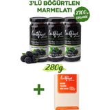 Lutfiye Organik Böğürtlen Marmelatı 3’lü Set – Şekeri Meyveden - 840 gr