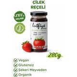 Lutfiye Organik Çilek Reçeli 280 G – Vegan, Katkısız, Meyve Konsantresi ile Tatlandırılmış